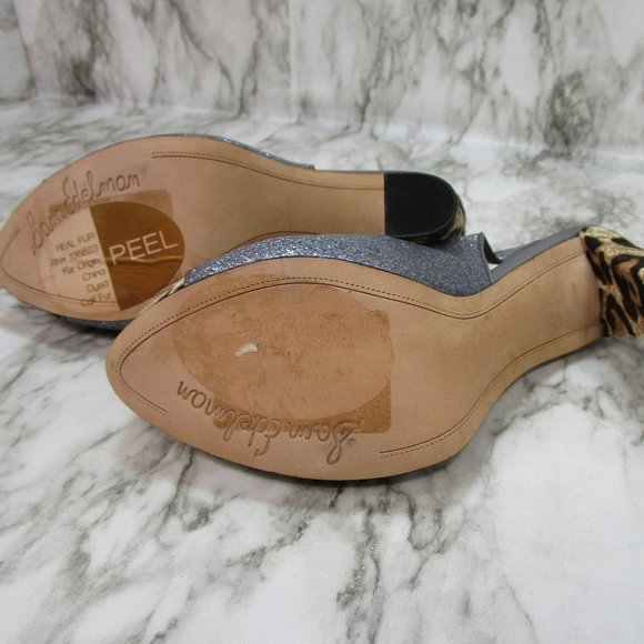 Sam Edelman, 7M Brown Leopard & Silver Heels